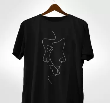 Original t shirt mit konzeptuellen liniengesichtern - TenStickers