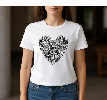 Original t shirt mit personalisiertem herz-fingerabdruck - TenStickers