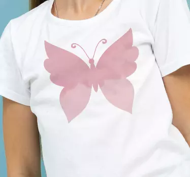 Original t shirt mit pinkem schmetterlingssymbol - TenStickers