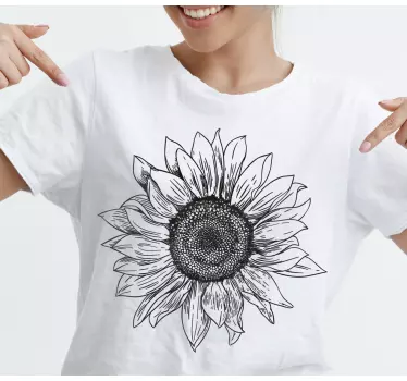 Original t shirt mit sonnenblumenblüten-design - TenStickers