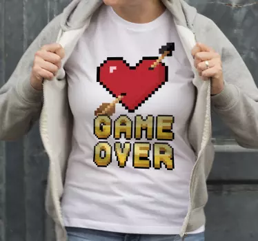 Original t shirt pixeliertes herzspiel - TenStickers