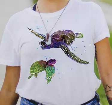 Original t shirt schildkröten schwimmen gemeinsam - TenStickers