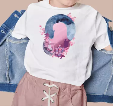 Original t shirt silhouette der mondbeschienenen kirschblüte - TenStickers