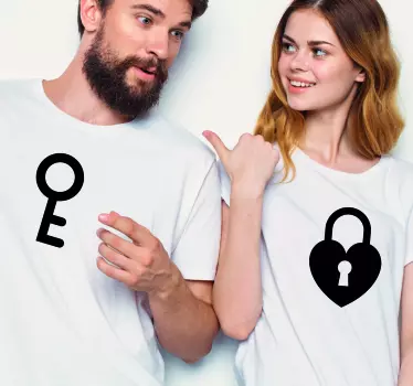 Partner T Shirts Schlüssel und Herz - TenStickers