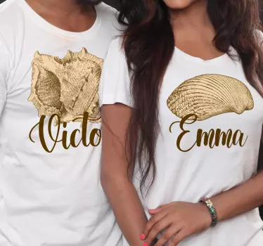 Partner T Shirts Vintage muscheln - TenStickers