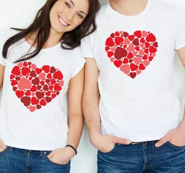 Pärchen t shirts herzform kollektion - TenStickers