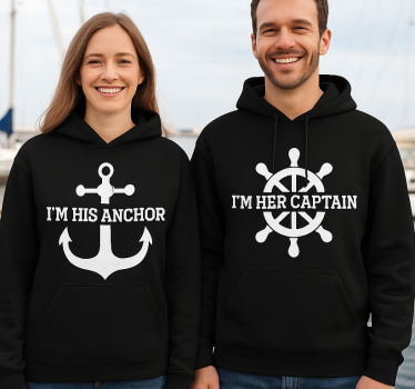 Pärchen t shirts kapitän und anker - TenStickers