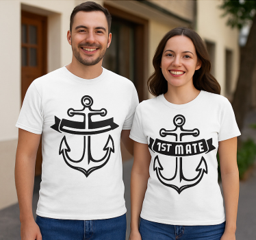 Pärchen t shirts kapitän und erster maat - TenStickers