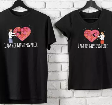 Pärchen t shirts puzzle herz verbindung - TenStickers