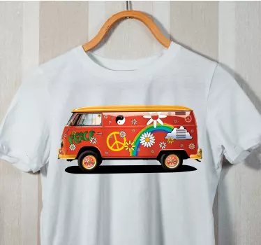 Retro hippie van T-Shirt - TenStickers