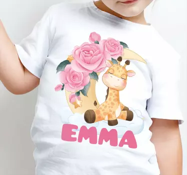 Shirt Baby Süße tiere giraffe mit Namen - TenStickers