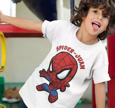 Spiderman mit Namen Kinder T Shirt - TenStickers