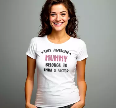 Personalisiertes T-Shirt Awesome Mother mit Namen - TenStickers