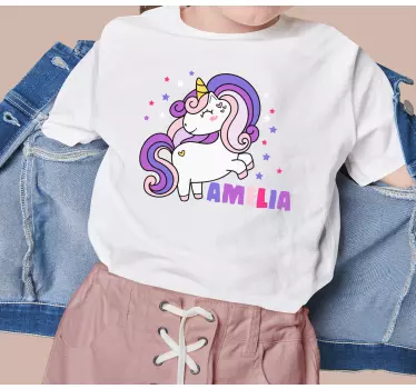 T-shirt baby einhorn personalisiert amilia - TenStickers