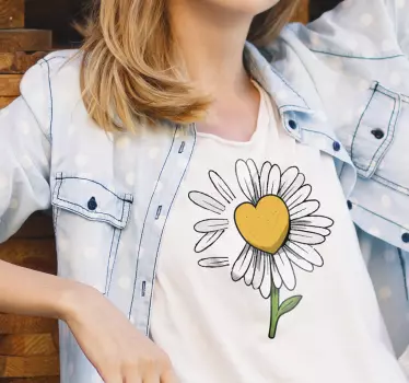 T-shirt baby herz mit gänseblümchen - TenStickers