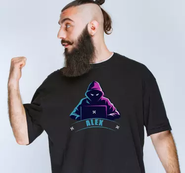 Personalisierter Name T-Shirt Hacker - TenStickers