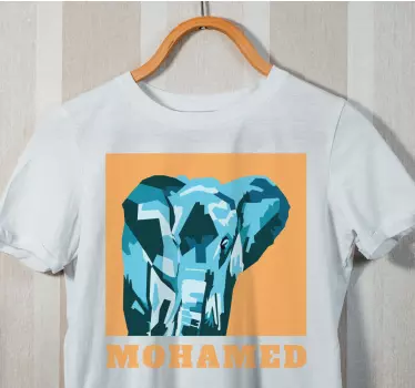 T-shirt mit namen buntes elefantenporträt - TenStickers