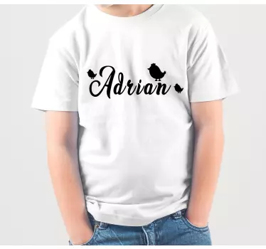T-shirt mit namen im personalisierten vogel design - TenStickers
