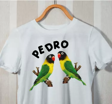 T-shirt mit namen lebendige papageien grafik - TenStickers