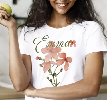 T-shirt mit namen personalisierte blumenbekleidung - TenStickers