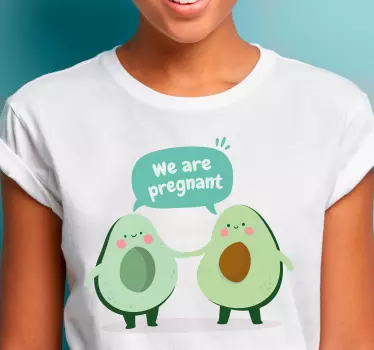 T-shirt mit namen schwangere avocado-pärchen - TenStickers