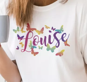 T-shirt mit namen strahlender schmetterling - TenStickers