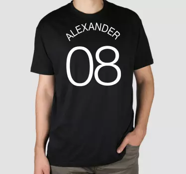T-shirt mit namen und individuellem nummernprint - TenStickers