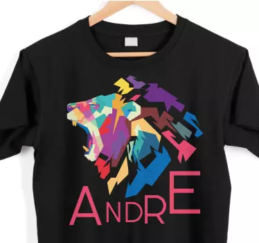 T-Shirts mit Namen Geometrische tiere schöner löwe - TenStickers