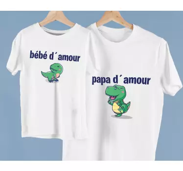 Vater und sohn t-shirt mit süßem dino-liebe - TenStickers