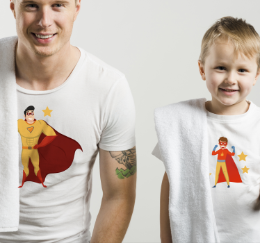 Vater und Sohn T Shirt superhelden-design - TenStickers