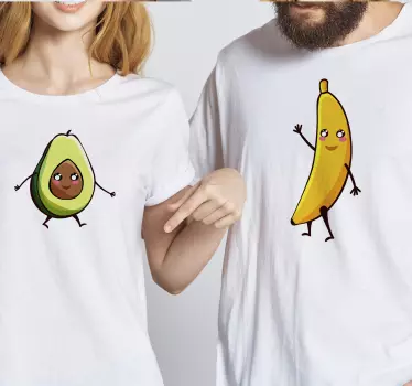Vater und sohn t shirt süßes avocado-bananen-paar - TenStickers
