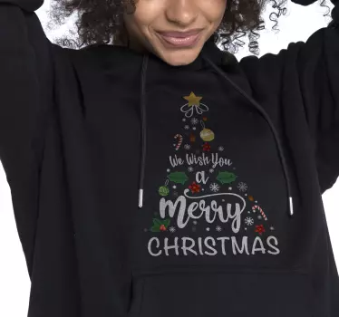 Weihnachts Hoodie baum mit Ornamenten - TenStickers