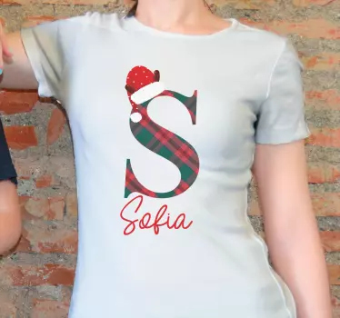 Initiale mit Namen Weihnachts T Shirt - TenStickers
