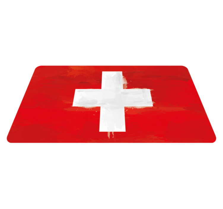Vinyl Teppich Badezimmer schweizer flagge - TenStickers