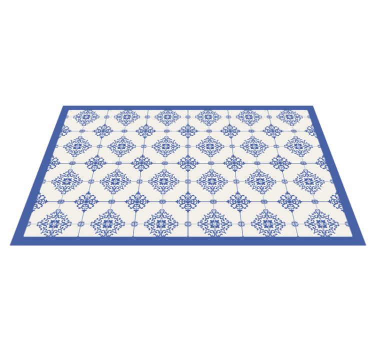 Vinyl Teppich blau marokkanische beige fliesen - TenStickers
