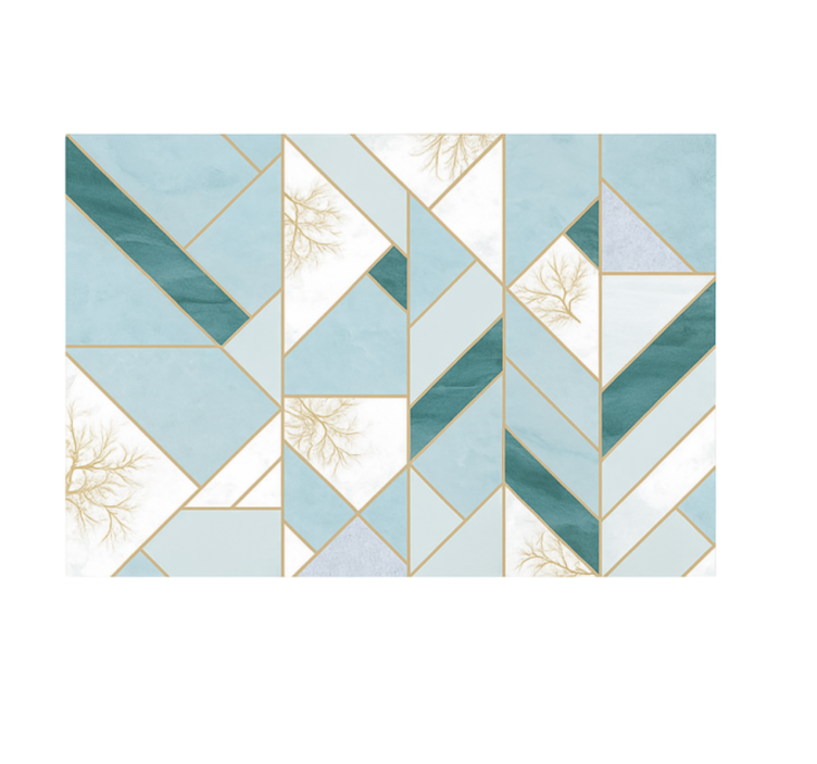 Vinyl Teppich Marmor aqua geometrisches muster - TenStickers