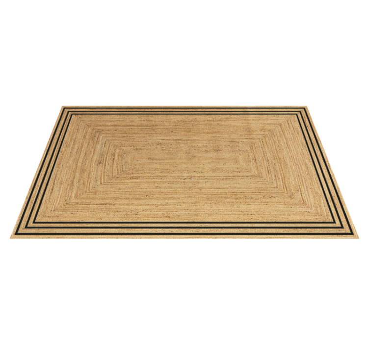 Vinyl teppich küche mit natürlicher jute-optik - TenStickers