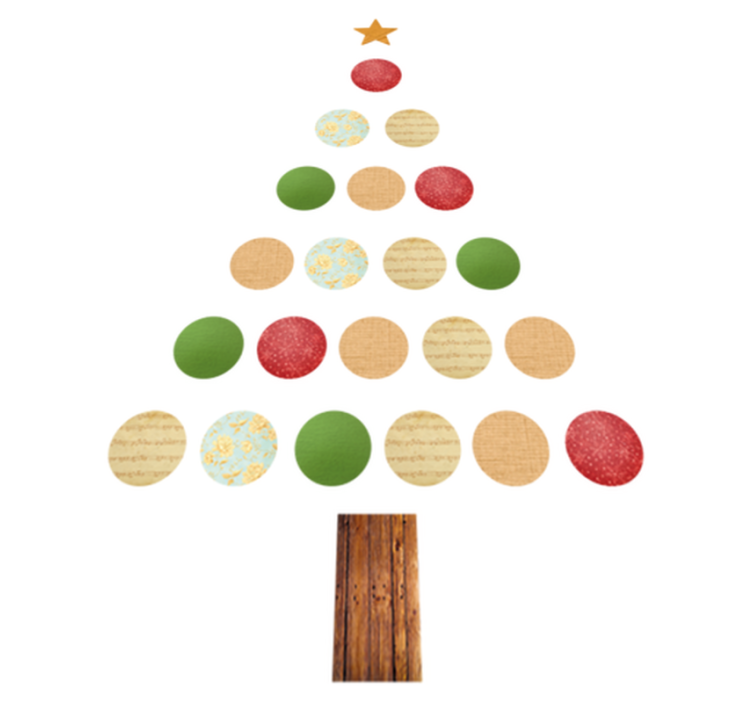 Vinyl teppich weihnachten bunter baum - TenStickers