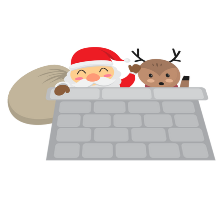 Vinyl teppich weihnachten weihnachtsmann und rentiere - TenStickers