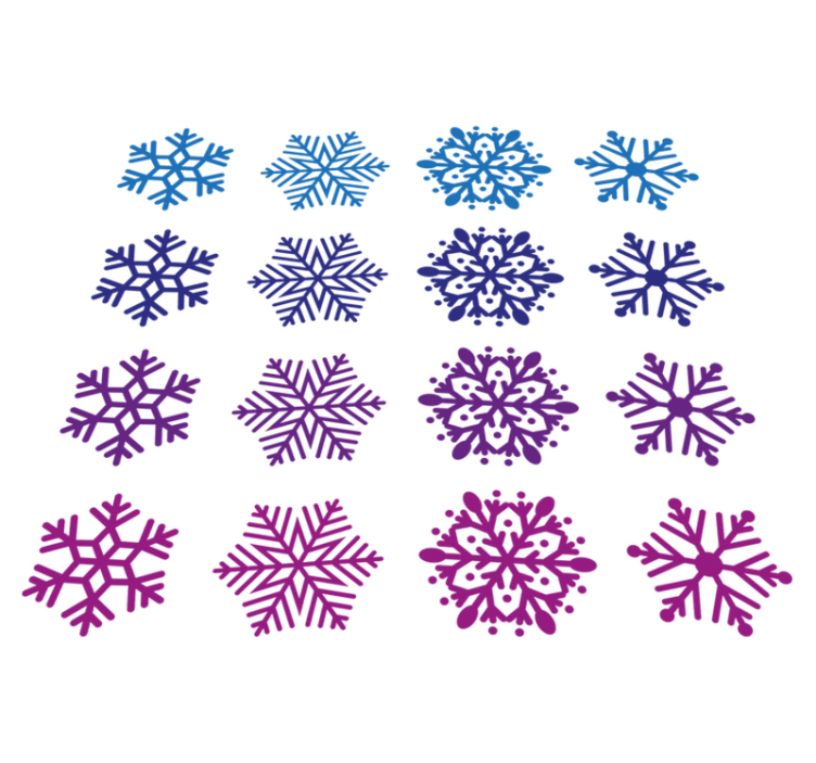 Vinyl teppich weihnachten lila und blaue schneeflocken - TenStickers