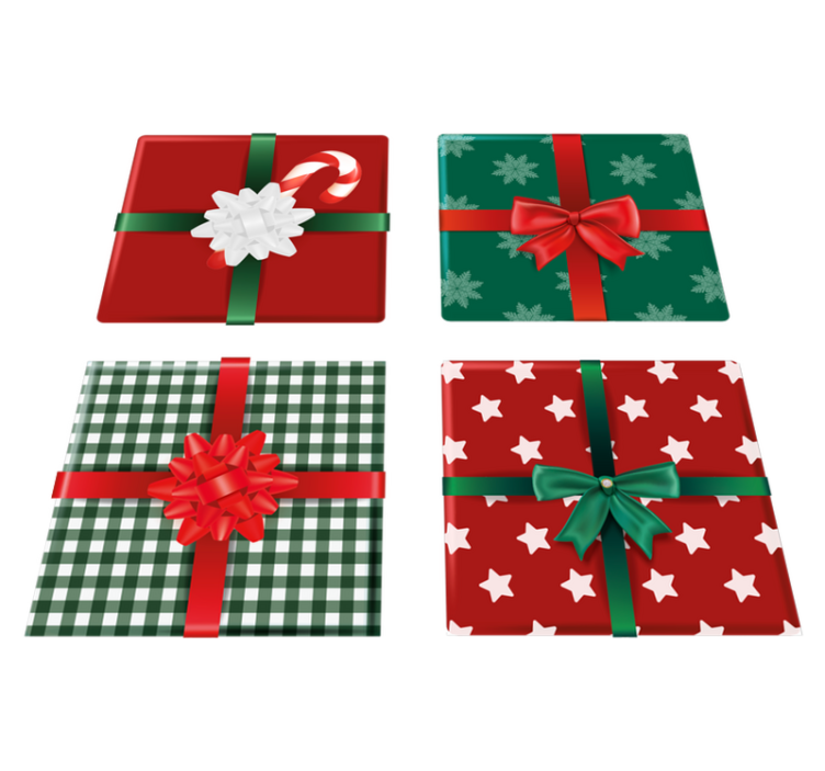 Vinyl teppich weihnachten geschenkboxen fliesen - TenStickers