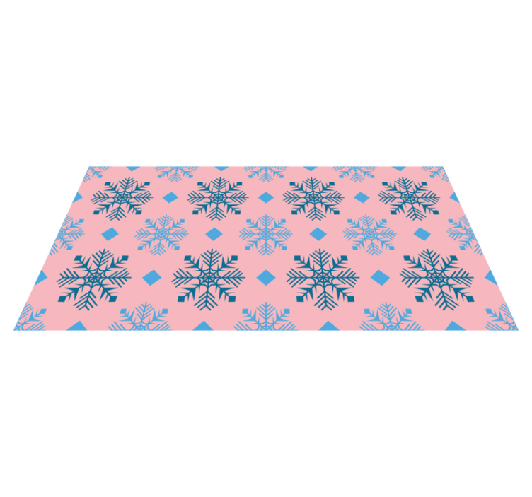 Vinyl teppich weihnachten mit pinkblauen schneeflocken - TenStickers