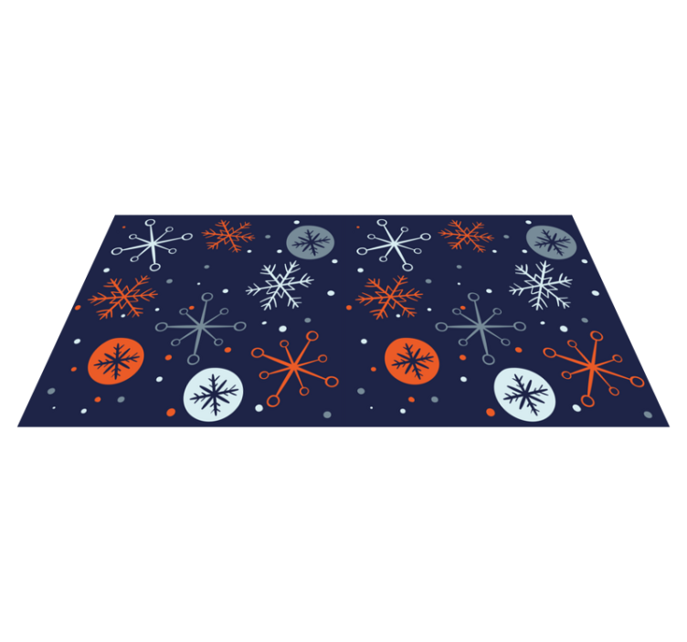 Vinyl teppich weihnachten in blau und orange schneeflocken - TenStickers