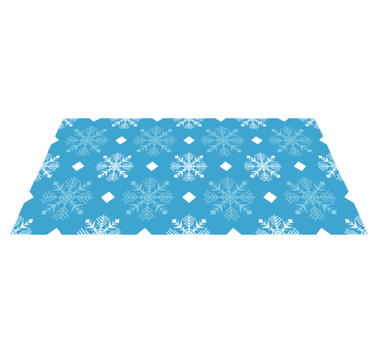 Vinyl teppich weihnachten in blauen schneeflocken - TenStickers