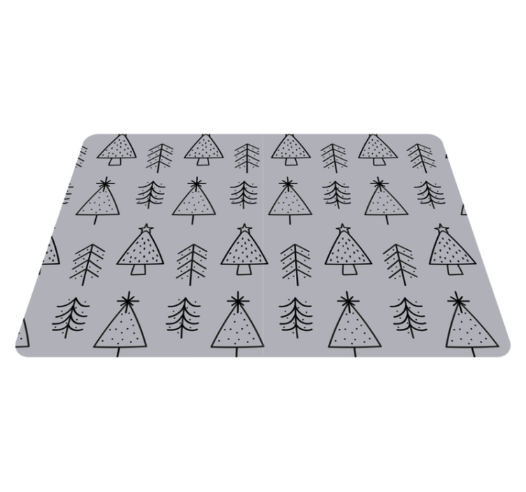 Vinyl teppich weihnachten mit gemusterten tannenbäumen - TenStickers