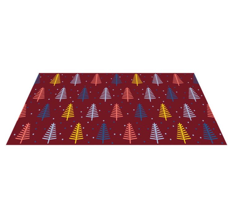 Vinyl teppich weihnachten buntes tannenbaum muster - TenStickers