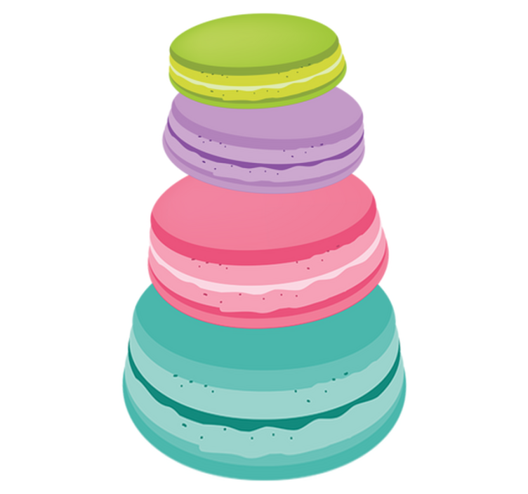 Vinyl teppich küche bunte macarons - TenStickers