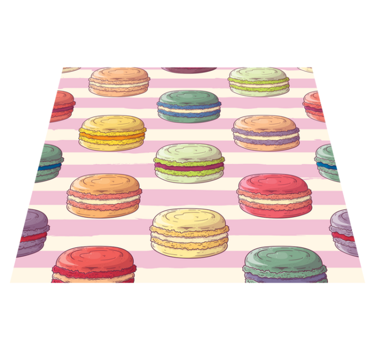Vinyl teppich küche im retro macarons design - TenStickers