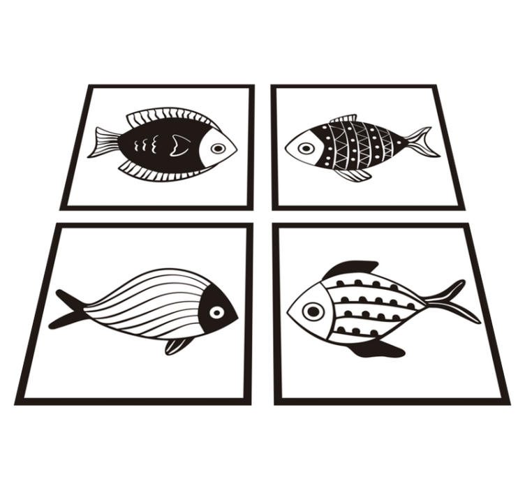 Vinyl teppich badezimmer mit schönem fischmuster - TenStickers