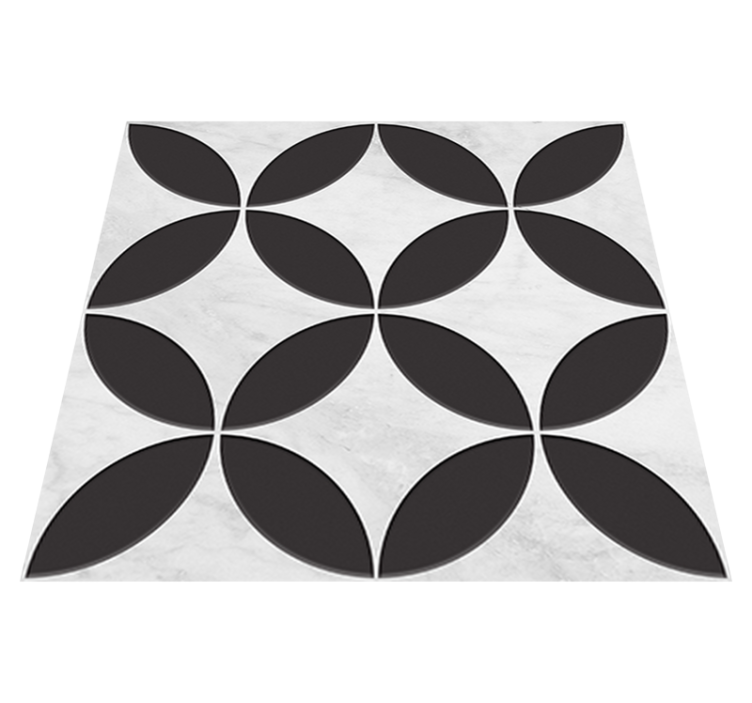 Vinyl teppich badezimmer mit hydraulischen blumenmustern - TenStickers